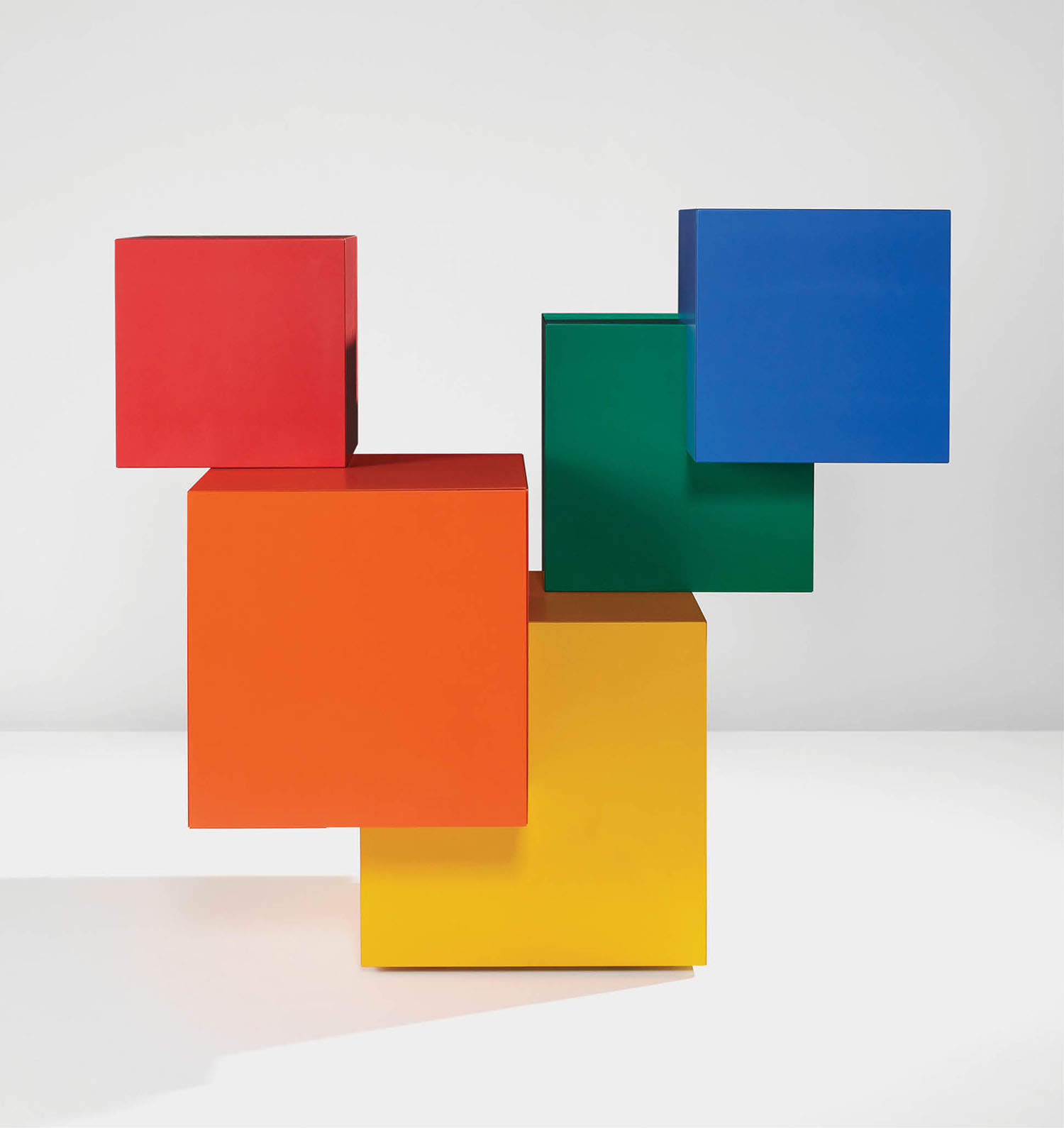 A colorful sculpture made out of blocks