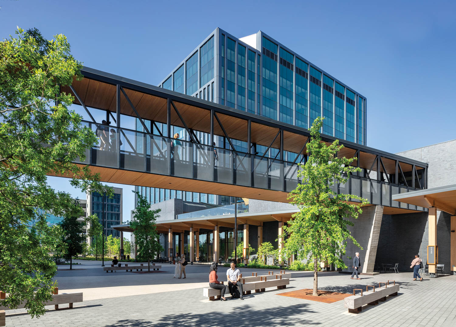 glass exterior of the Department of General Services, May S. Lee State Office Complex