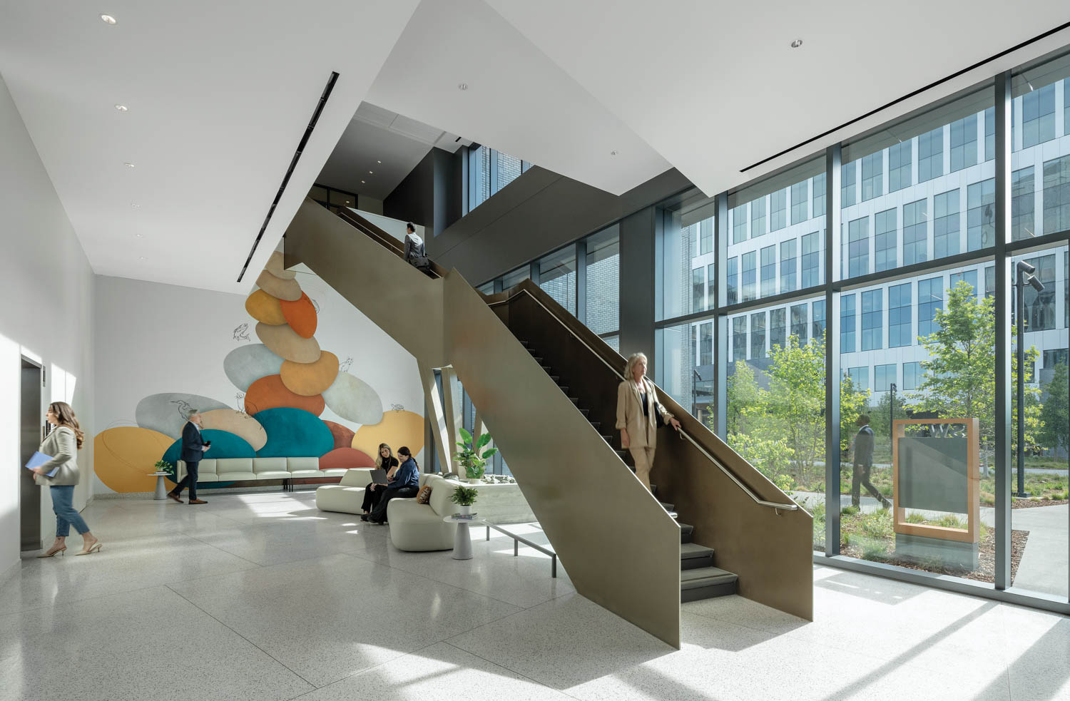 a staircase inside Department of General Services, May S. Lee State Office Complex