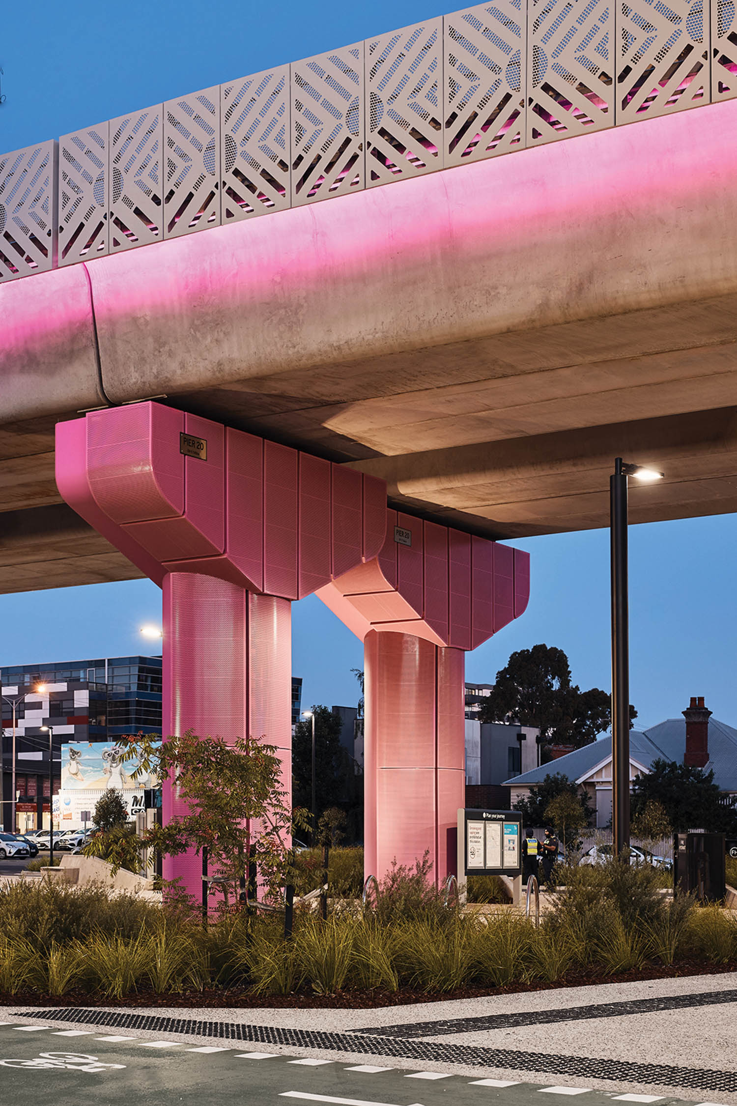 a pink underpass