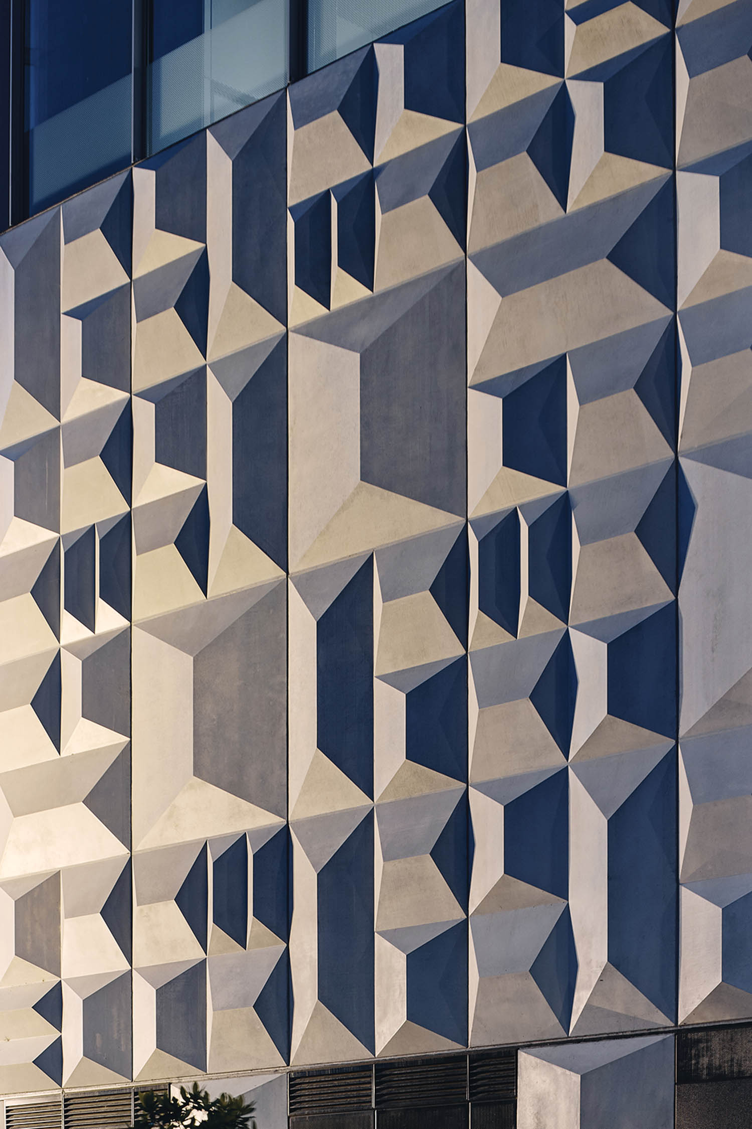 detail of exterior facade with geometric pattern