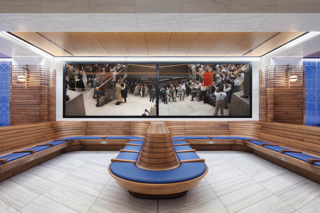 The ticketed waiting room at Moynihan Train Hall, New York