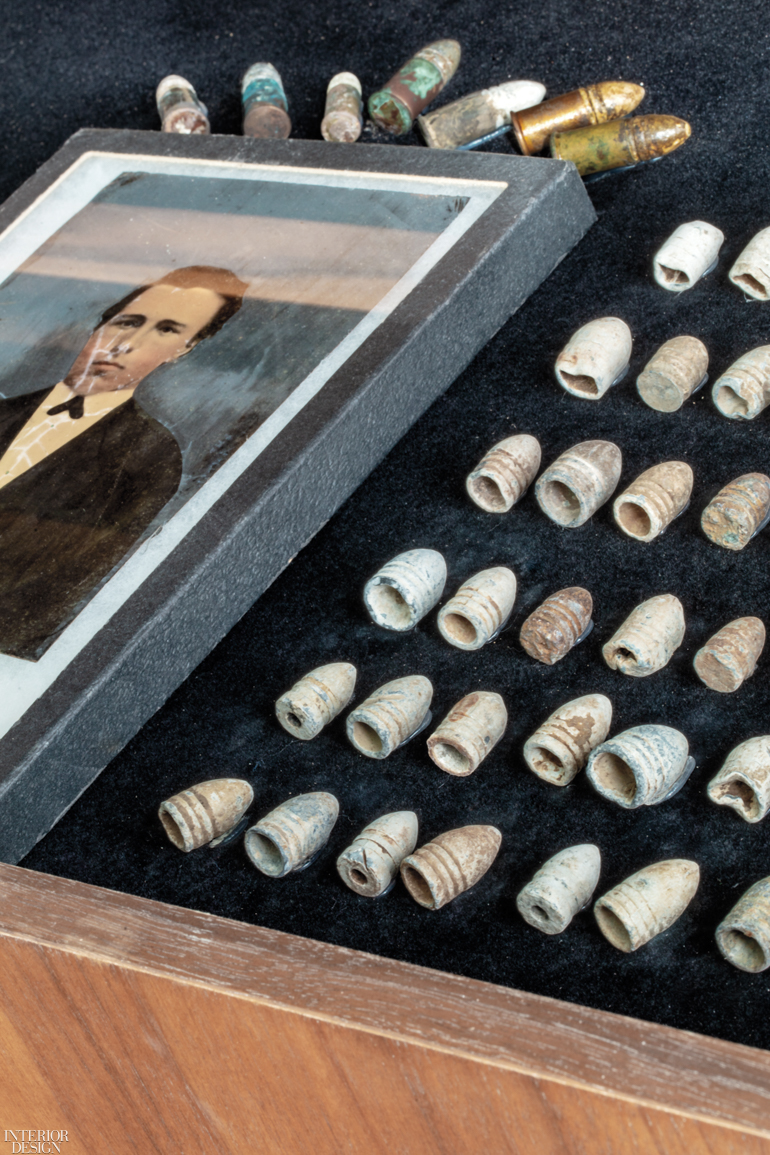 Civil war-era bullets on display at the Perry Lane Hotel