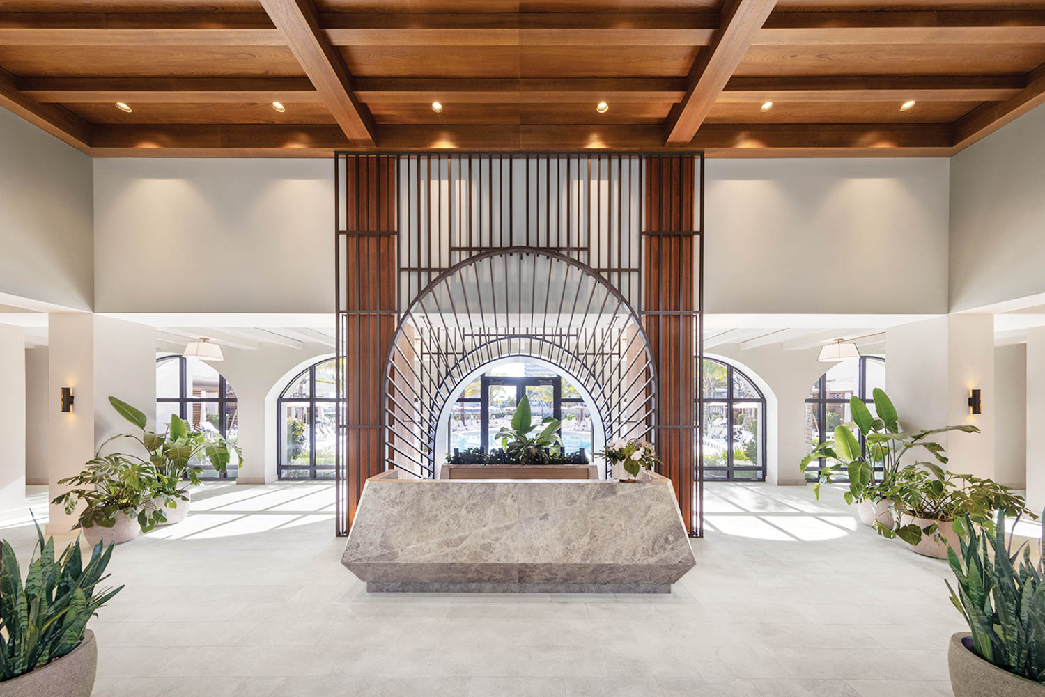 an airy reception area in the boca raton