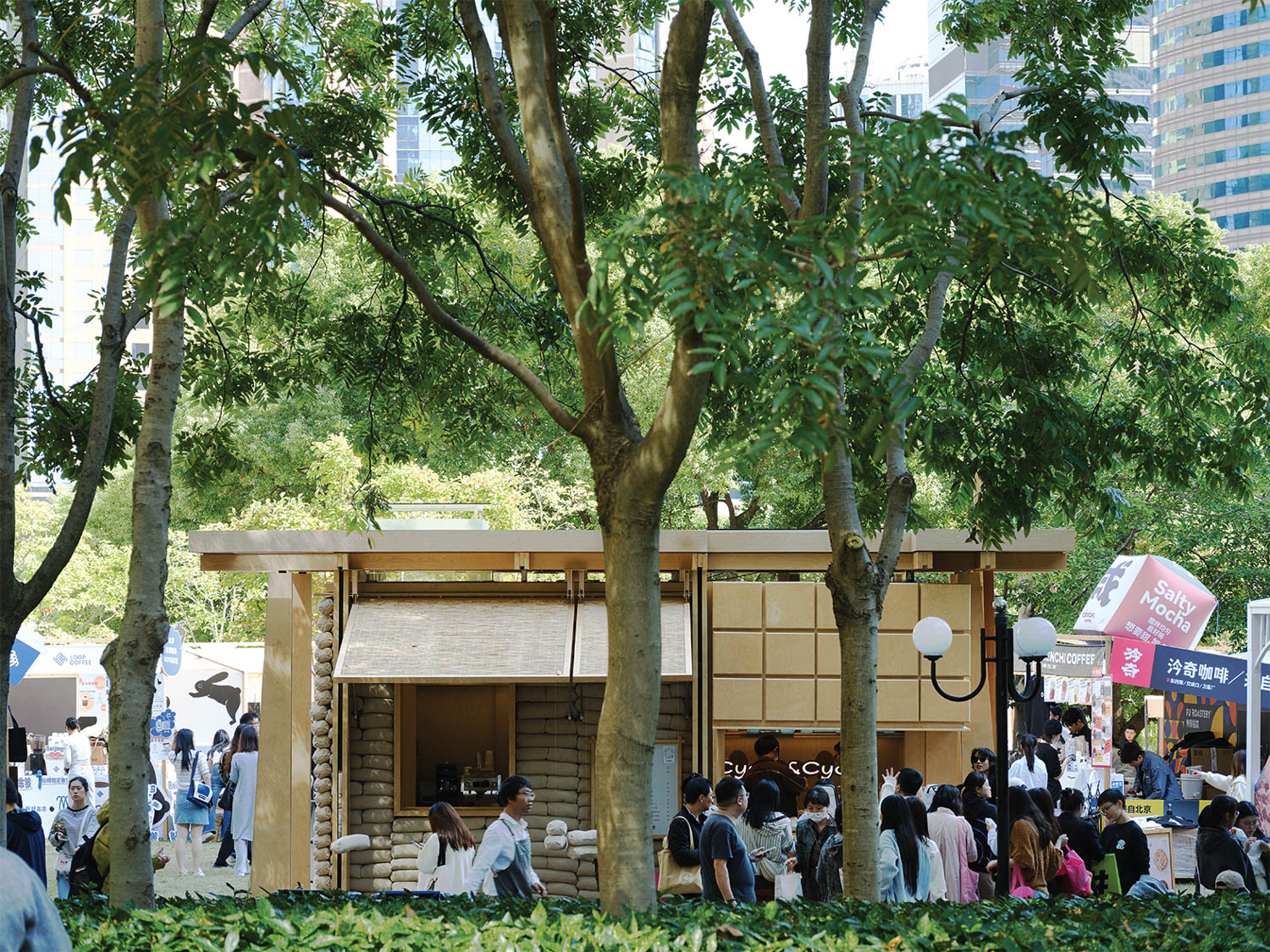 front view of this bakery food truck in the park