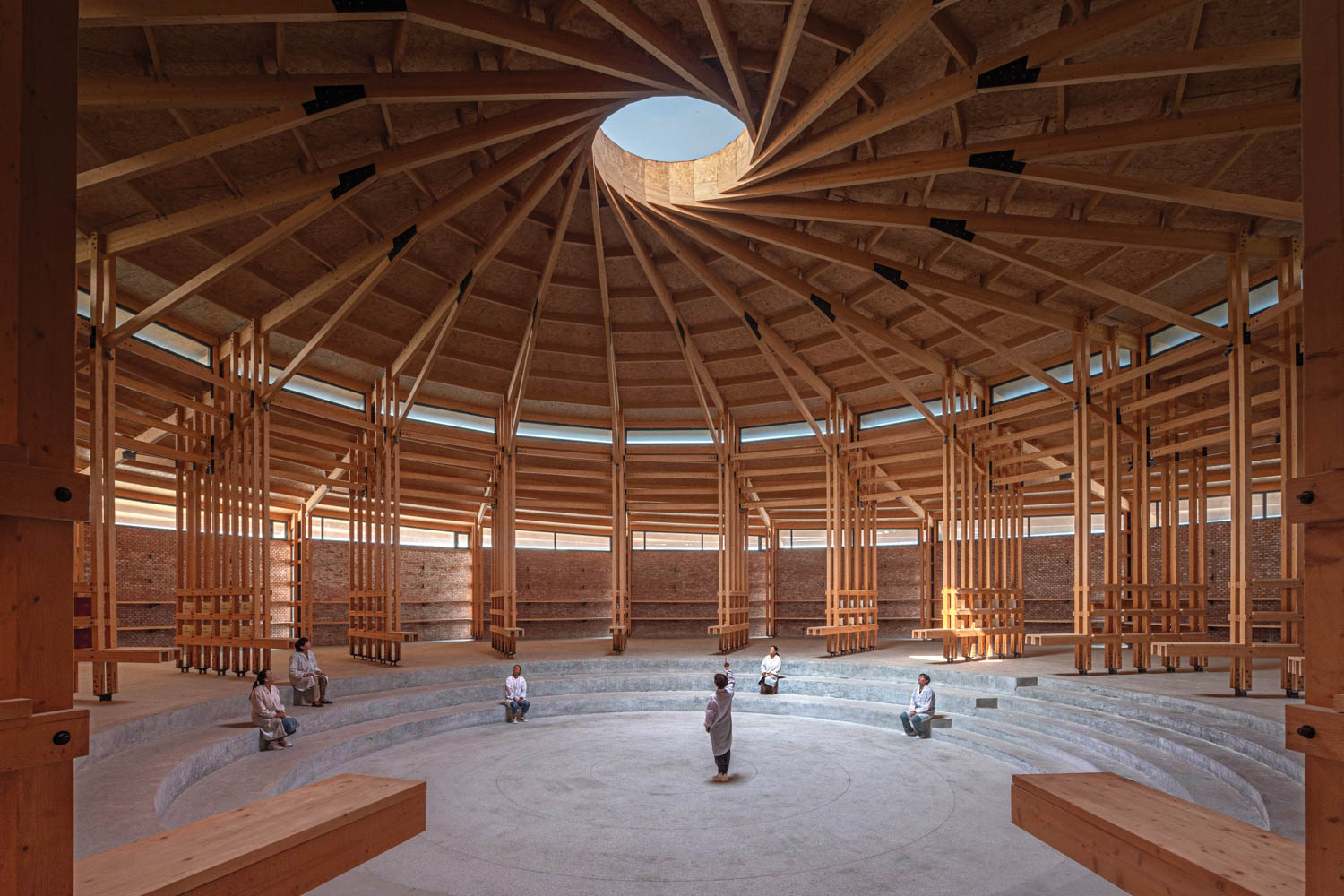 30-foot high exhibition hall with lots of light and air to help people with ailments