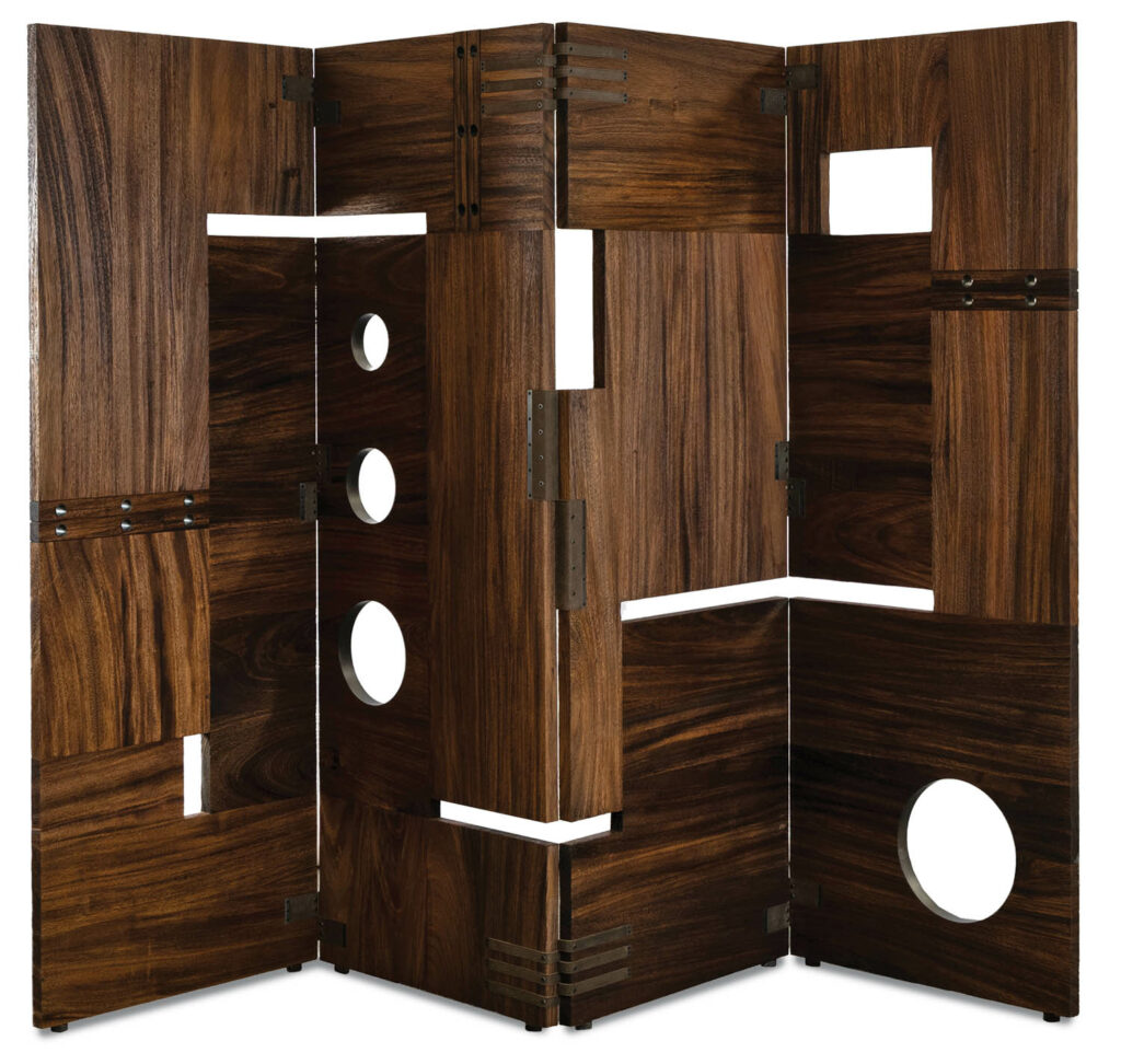 large wooden dividers with cutouts