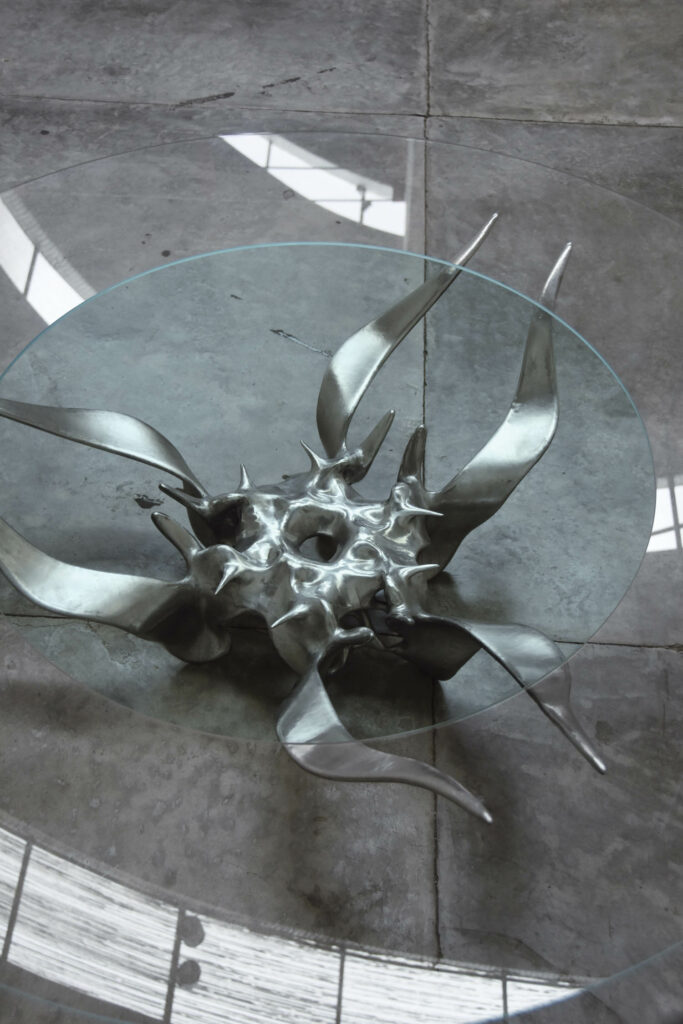 a metal sculpture