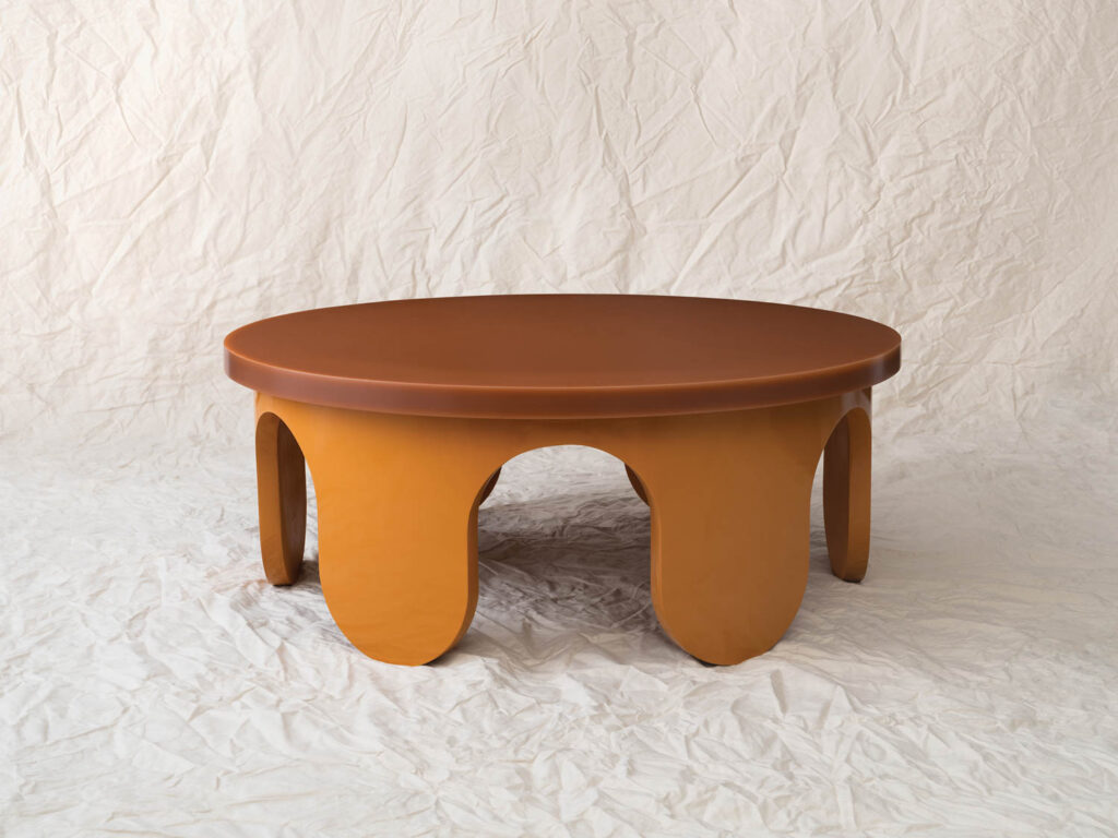 wood table with curved legs