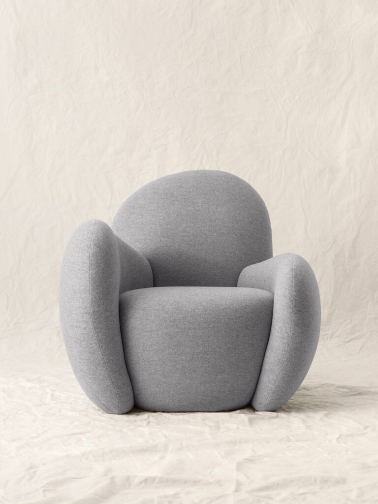 gray armchair