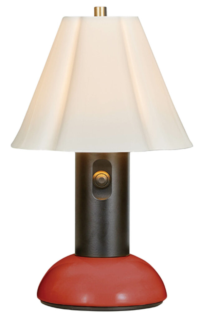 Charlie Bowles’s Blossom portable cordless lamp in bone china and metal by Original BTC.